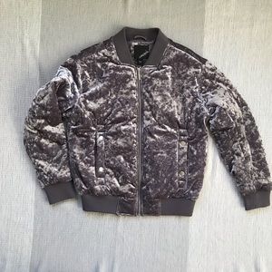 Women's S crushed velvet bomber